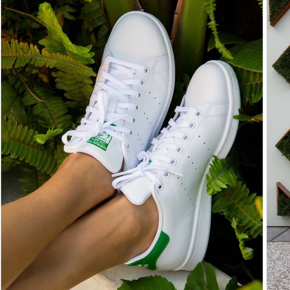 adidas White and Green Women's Sneakers